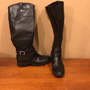 Merona Black Faux Leather Knee-high boot